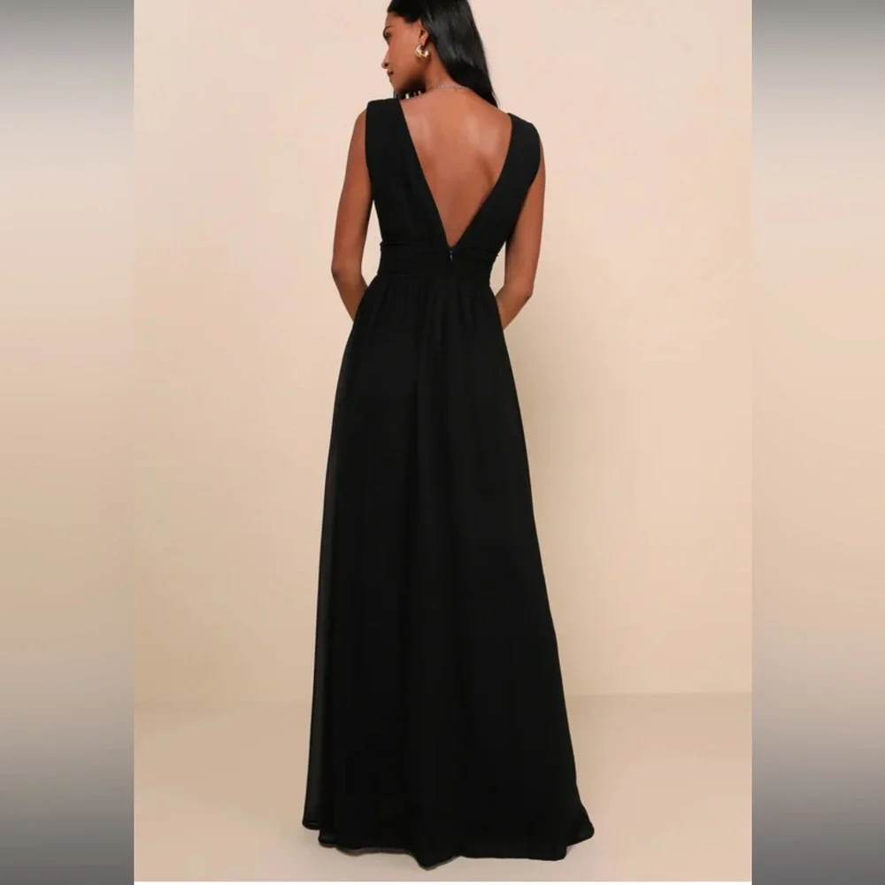 NWT Lulus Heavenly Hues Black Maxi Dress - Picture 3 of 6